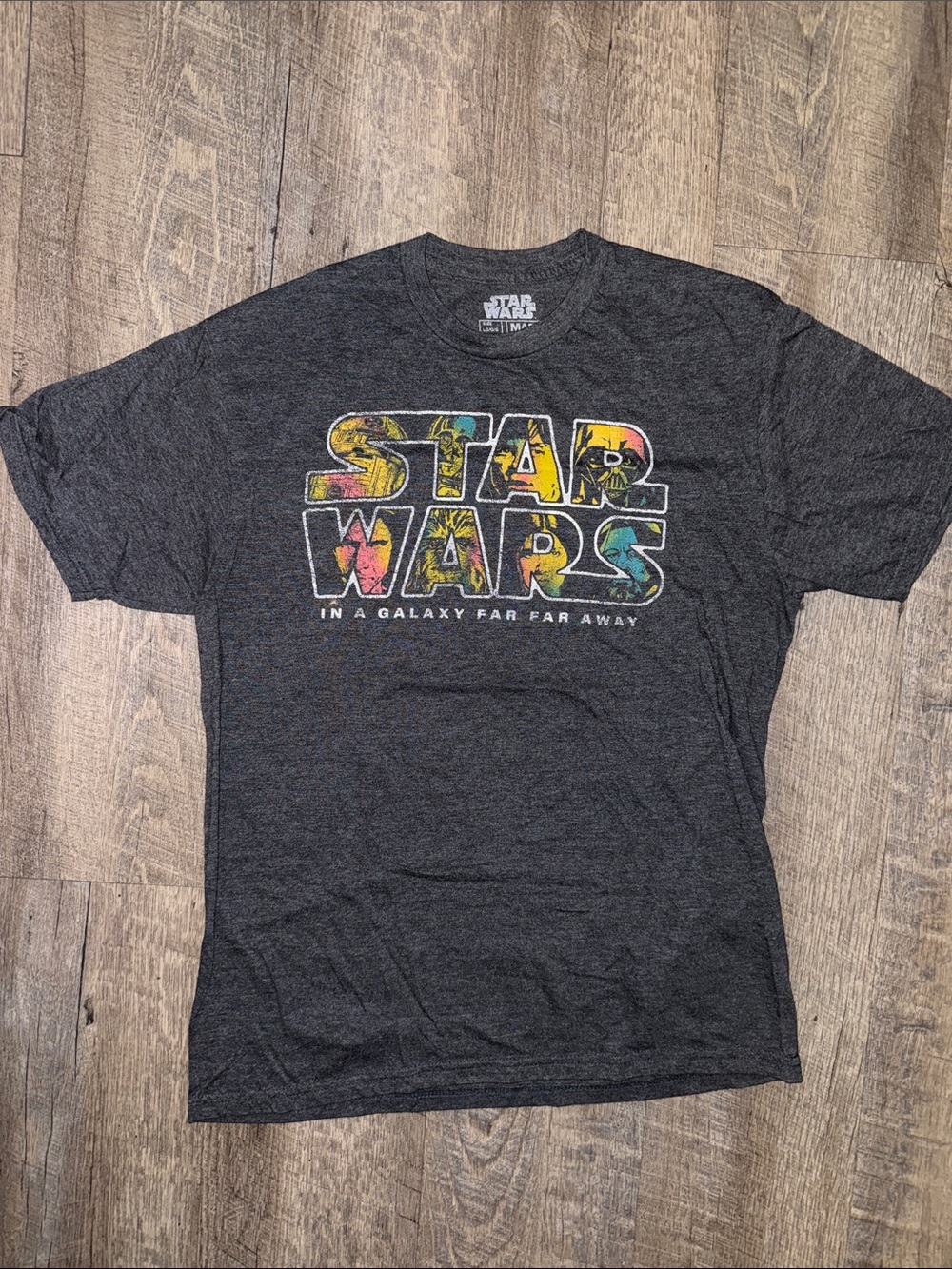 Star Wars Charcoal Tee with Colorful Logo